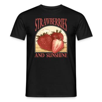 Vintage Erdbeere - Männer T-Shirt - Schwarz - Vorne - AI Model Male 178 light (178cm)