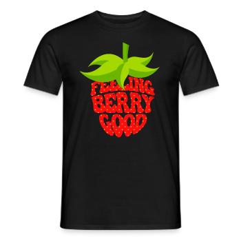 Niedliche Erdbeere - Männer T-Shirt - Schwarz - Vorne - AI Model Male 178 light (178cm)