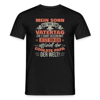 Sohn Vatertag T-Shirt Spruch Vatertag 2023 - Männer T-Shirt - Schwarz - Vorne - AI Model Male 178 light (178cm)
