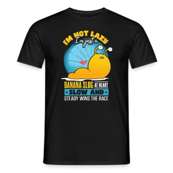 Bananenschnecke im Herzen - Männer T-Shirt - Schwarz - Vorne - AI Model Male 178 light (178cm)
