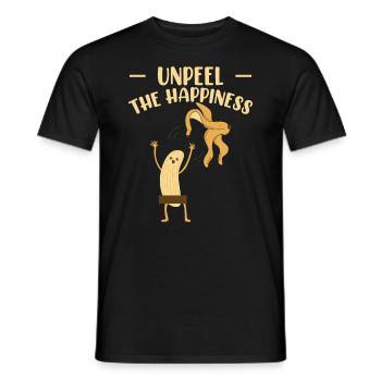 Unpeel The Happiness Banana Lover - Men's T-Shirt - black - Front - AI Model Male 178 light (178cm)