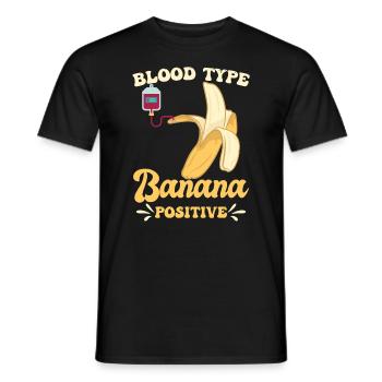 Blood Type Banana Positive - Men's T-Shirt - black - Front - AI Model Male 178 light (178cm)