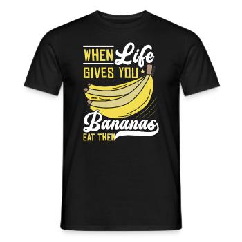 When Live Gives You Bananas Fruit - Men's T-Shirt - black - Front - AI Model Male 178 light (178cm)
