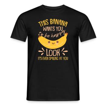 Cute Kawaii Banana - Men's T-Shirt - black - Front - AI Model Male 178 light (178cm)
