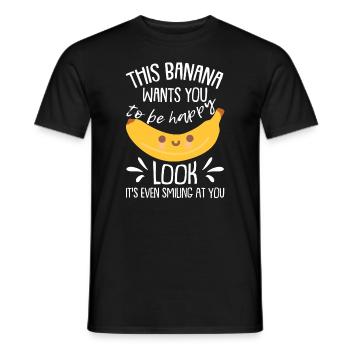Drôle de banane kawaii - T-shirt homme - noir - Devant - AI Model Male 178 light (178cm)