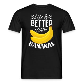 Life Is Better With Bananas - Men's T-Shirt - black - Front - AI Model Male 178 light (178cm)