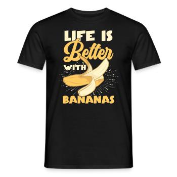 Life Is Better With Bananas - Men's T-Shirt - black - Front - AI Model Male 178 light (178cm)