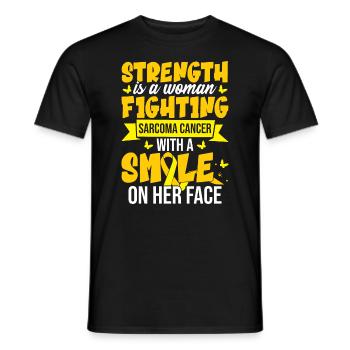 Strenght Is A Woman Fighting Sarcoma Cancer - Men's T-Shirt - black - Front - AI Model Male 178 light (178cm)