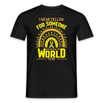 Soutien au cancer du sarcome du ruban jaune - T-shirt homme - noir - Devant - AI Model Male 178 light (178cm)