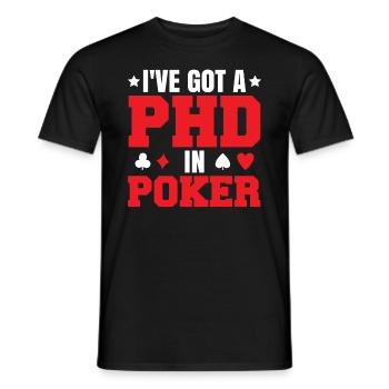 Poker Player Texas Hold'Em - Men's T-Shirt - black - Front - AI Model Male 178 light (178cm)