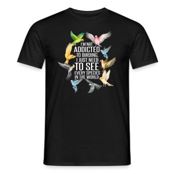 Ich bin nicht süchtig nach Vogelbeobachtung - Männer T-Shirt - Schwarz - Vorne - AI Model Male 178 light (178cm)