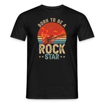 Guitariste né pour être une rock star - T-shirt homme - noir - Devant - AI Model Male 178 light (178cm)