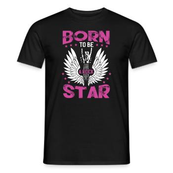 Born To Be A Rock Star Girl Guitar - Men's T-Shirt - black - Front - AI Model Male 178 light (178cm)
