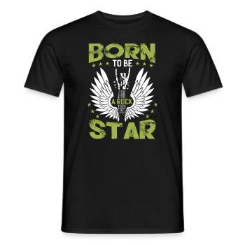 Né pour être un guitariste rock star - T-shirt homme - noir - Devant - AI Model Male 178 light (178cm)