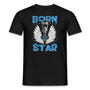 Born To Be A Rock Star Boy Kids Guitar - Men's T-Shirt - black - Front - AI Model Male 178 light (178cm)