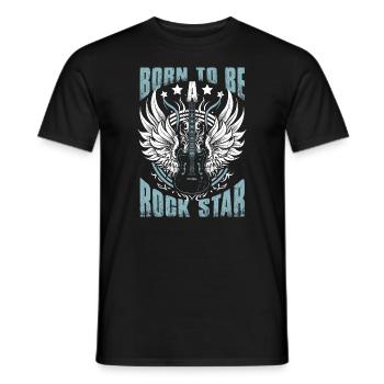 Born To Be A Rock Star Guitar Player - Men's T-Shirt - black - Front - AI Model Male 178 light (178cm)