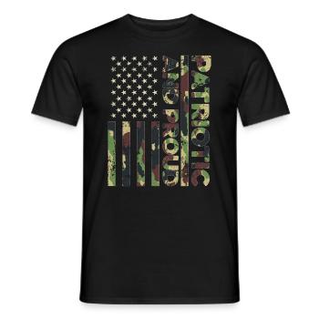 American Flag Independence Day Patriotic & Proud - Men's T-Shirt - black - Front - AI Model Male 178 light (178cm)