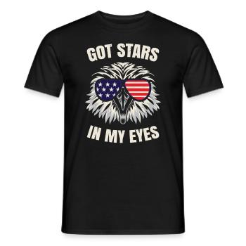 American Flag 4th July Bald Eagle - Men's T-Shirt - black - Front - AI Model Male 178 light (178cm)