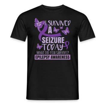 I Survive A Seizure Today - Men's T-Shirt - black - Front - AI Model Male 178 light (178cm)