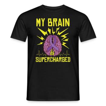 My Brain Is Supercharged - Men's T-Shirt - black - Front - AI Model Male 178 light (178cm)