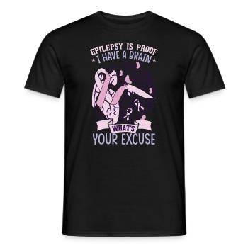 Epilepsy Is Proof - Men's T-Shirt - black - Front - AI Model Male 178 light (178cm)
