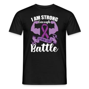 Je suis assez fort pour gagner cette bataille - T-shirt homme - noir - Devant - AI Model Male 178 light (178cm)