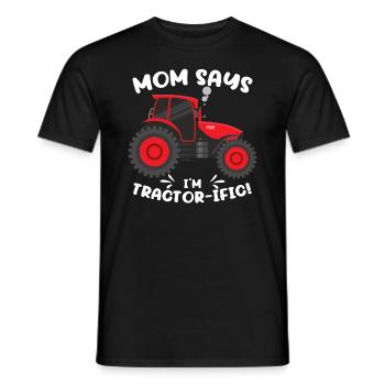 Mama sagt, ich bin Traktor-ific | Boy Farmer Traktor - Männer T-Shirt - Schwarz - Vorne - AI Model Male 178 light (178cm)