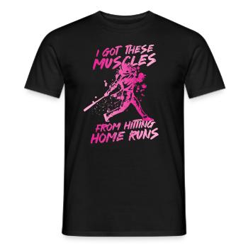 J’ai eu ces muscles en frappant des coups de circuit - T-shirt homme - noir - Devant - AI Model Male 178 light (178cm)