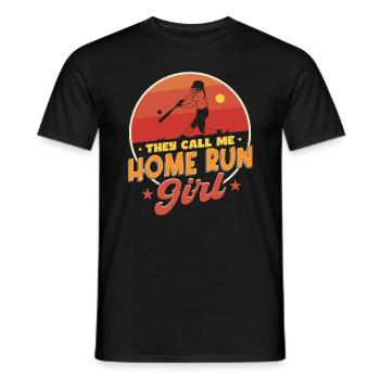 Home Run Girl - Men's T-Shirt - black - Front - AI Model Male 178 light (178cm)