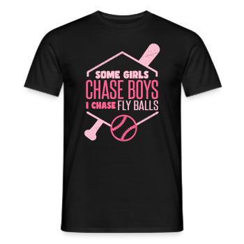 I Chase Fly Balls Softball Girl - Men's T-Shirt - black - Front - AI Model Male 178 light (178cm)