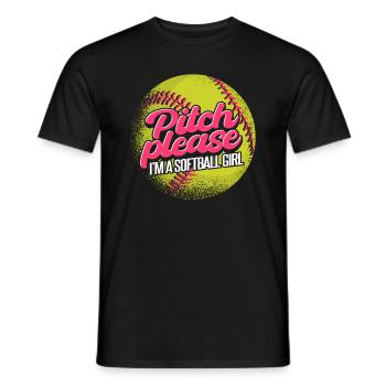 Ich bin ein Softball-Mädchen - Männer T-Shirt - Schwarz - Vorne - AI Model Male 178 light (178cm)