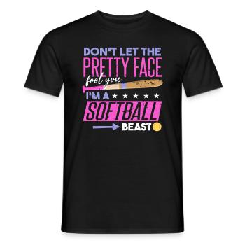 Ich bin ein Softball-Biest - Männer T-Shirt - Schwarz - Vorne - AI Model Male 178 light (178cm)