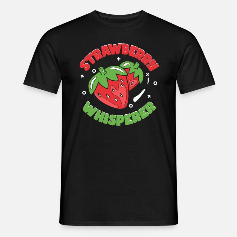 Erdbeer-Flüsterer - Männer T-Shirt - Schwarz