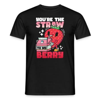 Tu es la paille de ma fraise de baies - T-shirt homme - noir - Devant - AI Model Male 178 light (178cm)