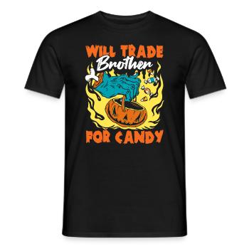 Échangera son frère contre des bonbons drôles d’Halloween - T-shirt homme - noir - Devant - AI Model Male 178 light (178cm)