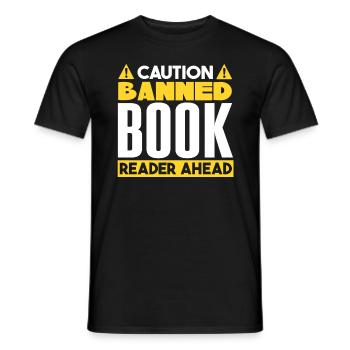 Banned Book Reader Ahead - Men's T-Shirt - black - Front - AI Model Male 178 light (178cm)