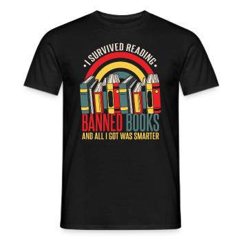 J’ai survécu à la lecture de livres interdits - T-shirt homme - noir - Devant - AI Model Male 178 light (178cm)
