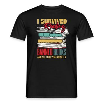 Ich habe das Lesen verbotener Bücher überlebtI - Männer T-Shirt - Schwarz - Vorne - AI Model Male 178 light (178cm)