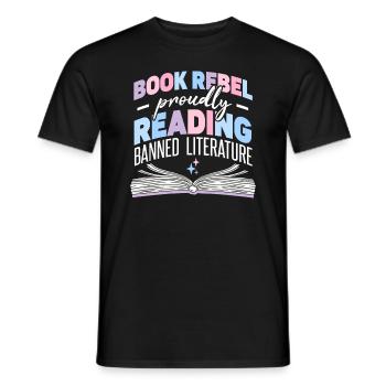 Proudly Reading Banned Literature - Men's T-Shirt - black - Front - AI Model Male 178 light (178cm)