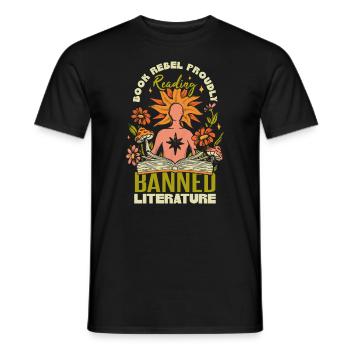 Proudly Reading Banned Literature - Men's T-Shirt - black - Front - AI Model Male 178 light (178cm)
