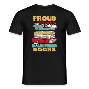 Fier partisan des livres interdits - T-shirt homme - noir - Devant - AI Model Male 178 light (178cm)