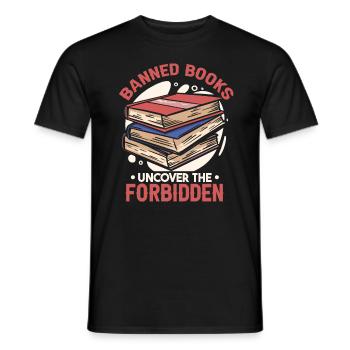 Banned Books Uncover The Forbidden - Men's T-Shirt - black - Front - AI Model Male 178 light (178cm)