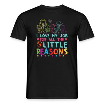 I Love My Job For All The Little Reasons - Men's T-Shirt - black - Front - AI Model Male 178 light (178cm)