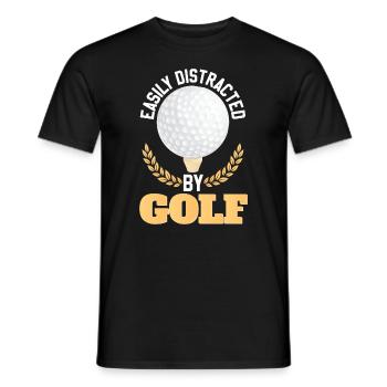 Easily Distracted By Golf - Men's T-Shirt - black - Front - AI Model Male 178 light (178cm)