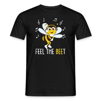 Bee With Headphone Design Hobeybee - Men's T-Shirt - black - Front - AI Model Male 178 light (178cm)