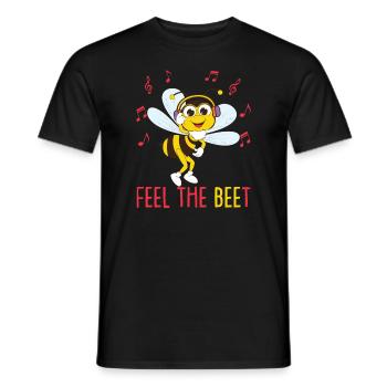 Funny Music Bee Music Lover Honeybee Bumblebee - Men's T-Shirt - black - Front - AI Model Male 178 light (178cm)