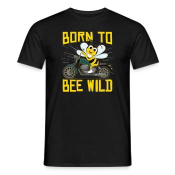 Born To Bee Wild Motorbike Biker - Heren T-shirt - zwart - Voor - AI Model Male 178 light (178cm)