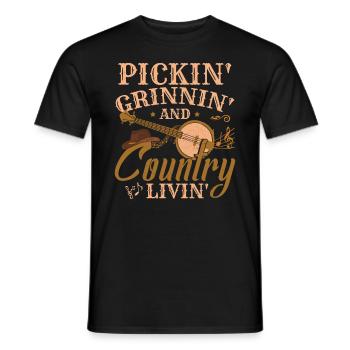 Country-Musik - Männer T-Shirt - Schwarz - Vorne - AI Model Male 178 light (178cm)