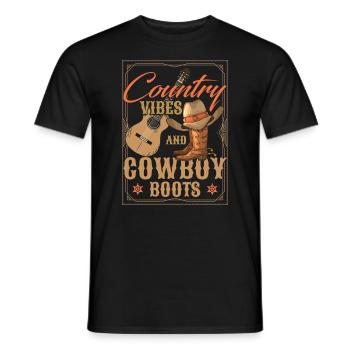 Ambiance country - T-shirt homme - noir - Devant - AI Model Male 178 light (178cm)