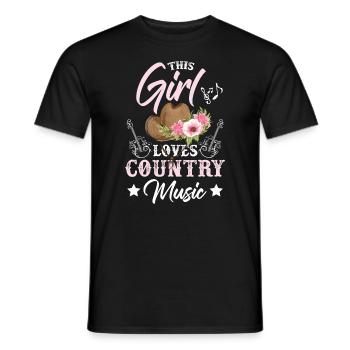 Cette fille aime la musique country - T-shirt homme - noir - Devant - AI Model Male 178 light (178cm)